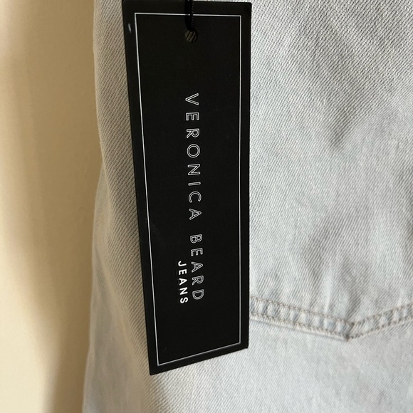 Veronica Beard Grant Wide Leg Jeans Braided High Waist Size 31 Aspen Wash - Picture 3 of 16